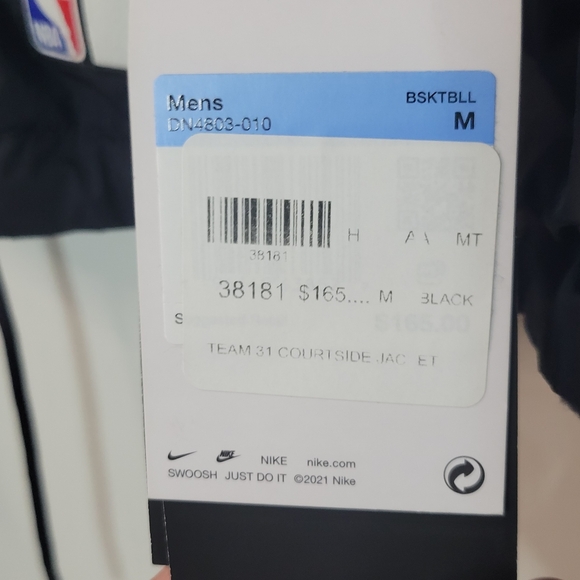 New Nike NBA Team 31 Courtside Reversible Black/Fleece Coat Jacket Oversized M - Picture 8 of 9